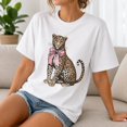 thumbnail image 4 of Leopard Pink Bow Graphic T-Shirt | Unisex Classic Fit Tee | Sizes S–4XL, 4 of 9