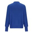 thumbnail image 6 of Lovskoo Sweaters for Women Casual Solid Long Sleeve Thick Knit Lapel Collar V-Neck Sweater Tops Blue, 6 of 7