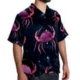 thumbnail image 2 of Cancer Constellation Men's Short Sleeve Beach Shirts, Hawaiian Printed Button Down Summer Casual Unisex Men's Shirts, 2 of 6