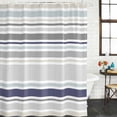 thumbnail image 3 of Gray Stripe Waterproof Fabric Shower Curtain,Modern Abstract Art Navy Blue Striped Rustic Waterproof Fabric Shower Curtain for Bathroom Curtains Bathtubs Shower Curtains with 12 Hooks Small 36x78in, 3 of 8