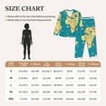 thumbnail image 6 of Kll World Map With Landmarks Print Women'S Long Sleeve Pajamas With Pants Sleepwear Loungewear 2 Set-Medium, 6 of 9