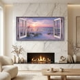 thumbnail image 3 of Ocean Beach Window Canvas Wall Art - Summer Coastal Seascape Picture Landscape Canvas Prints, Horizontal Tropical Sea Paintings Artwork for Home Decor, 3 of 7