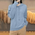 thumbnail image 5 of Fewfanhot Sweatshirt for Women Fashion Sweaters Loose Long Sleeve Pullover Knit Solid Color Drawstring Hooded, 5 of 7