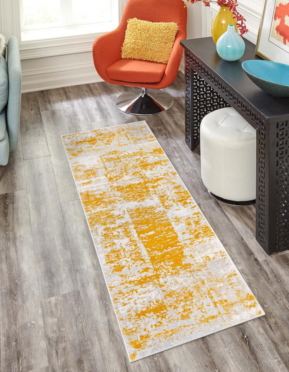 Rugs.com Finsbury Collection Rug – 2' x 8' Runner Yellow Medium Rug ...