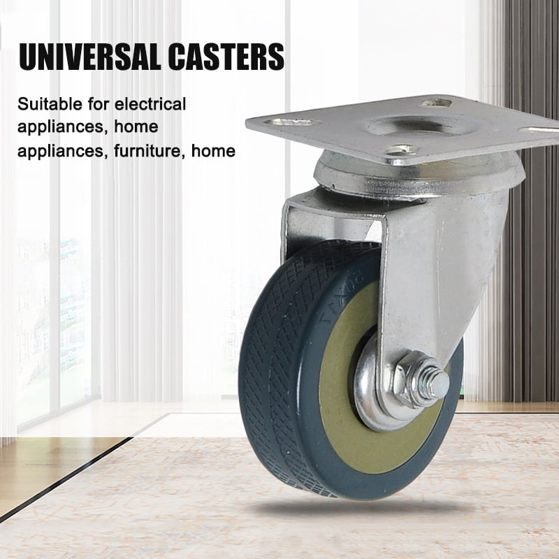 PVC Casters 4pcs Casters Heavy Duty 2 Inch Pneumatic Caster Wheels No Noise Wheels Top Plate