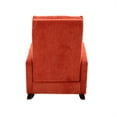 thumbnail image 4 of Rocking Chair, Modern Tufted Upholstered High Back Armchair with Solid Wood Base and Padded Seat Comfortable Rocker Nursery Glider Chair Living Room Chair for Elderly Adults Kids, Orange, 4 of 7