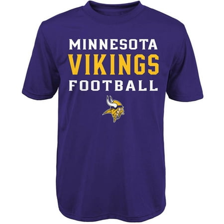 NFL Boys' Minnesota Vikings Short Sleeve Poly Team Tee