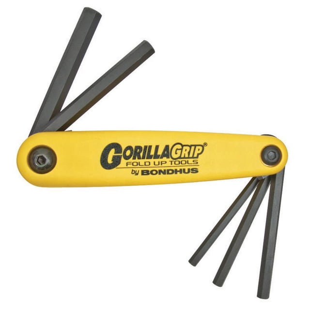 JUEGO DE 5 LLAVES HEXAGONALES RECTAS TIPO NAVAJA "GORILLA GRIP" 3/16" A 3/8". BONDHUS 12585 BONDHUS 12585