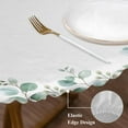 thumbnail image 4 of Eucalyptus Leaves Round Fitted Table Cover Vines Branch Plants Watercolor Waterproof Table Cloth with Elastic Edge Wipeable Tablecloth for Picnic Camping Party Fits 55"-60" Diameter, 4 of 8