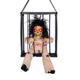 thumbnail image 2 of Halloween Animated Hanging Prisoner Cage - Motion Sensor Activated, Screaming Skeleton with Red Eyes, Light-Up Decor for Indoor Outdoor, 23.3x10.4x28cm, Battery Powered (3 AA Not Included), 2 of 2