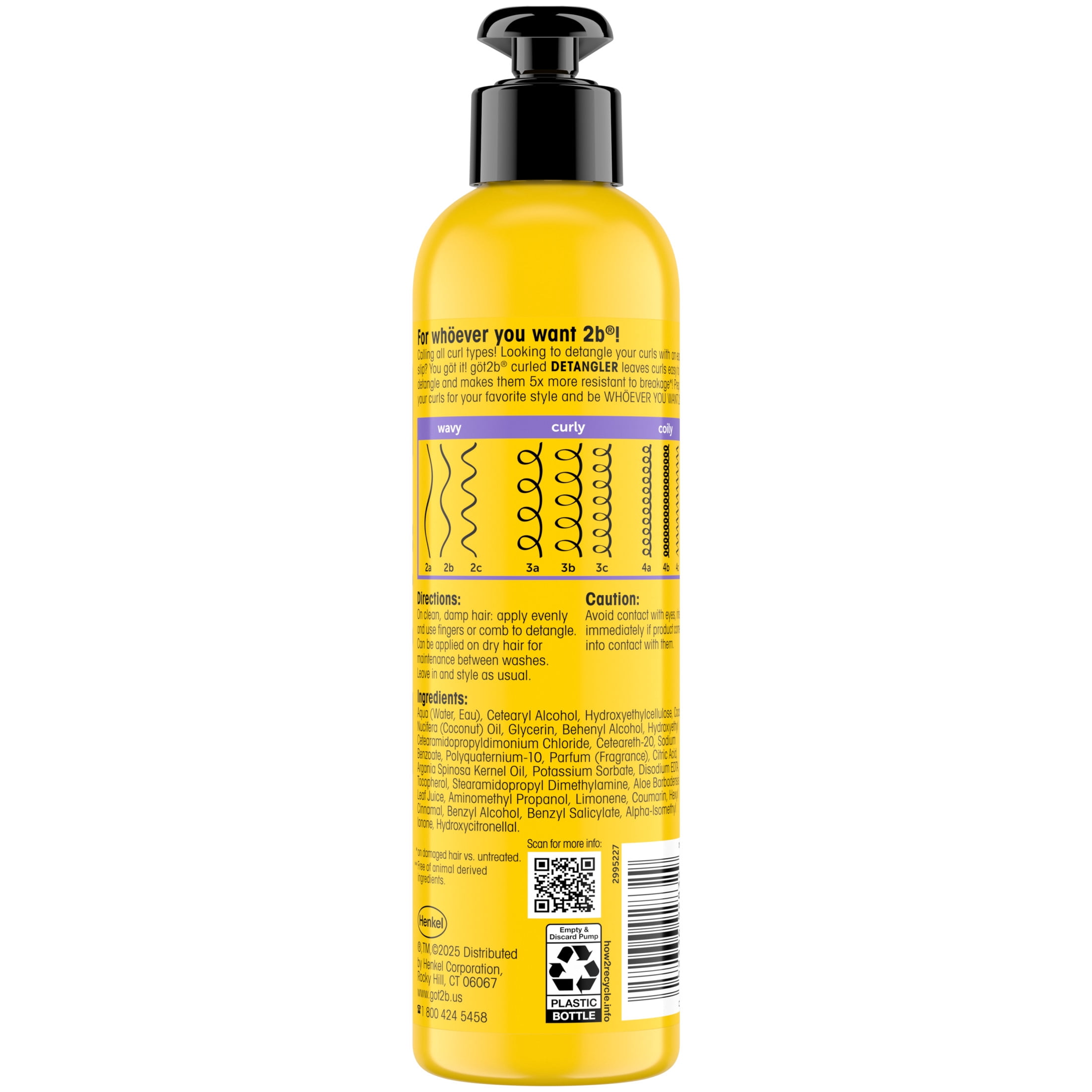 göt2b Curled Detangler, 7.5oz, for all cur types, wavy, curly & coily