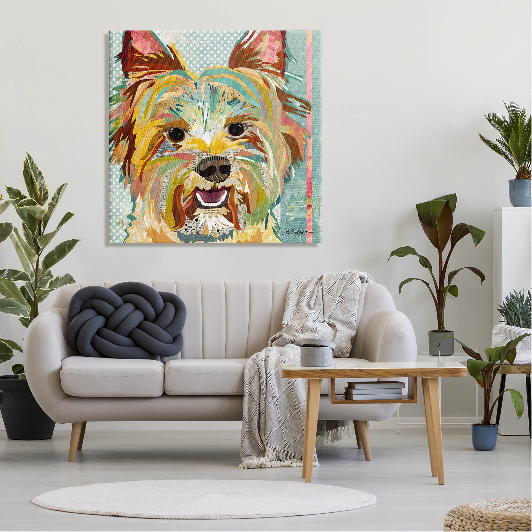 Stupell Industries Happy Terrier Pet Portrait Collage Graphic Art Gallery Wrapped Canvas Print Wall Art, Design by Traci Anderson