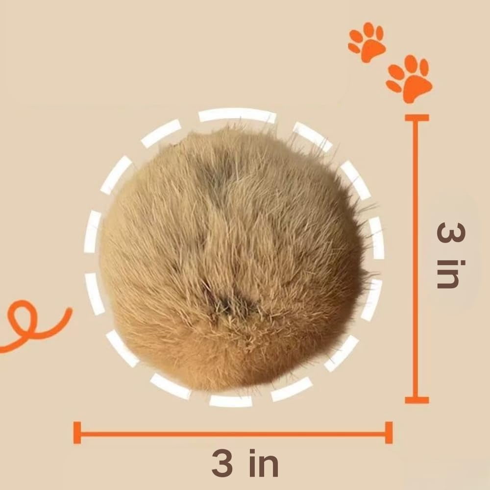Cat Toy Balls, Ultra-Soft Fluffy Furry Pom Poms, Washable Quiet Kitten Toys for Chasing, Batting and Catching, Safe Interactive Pet Toys for All Cats