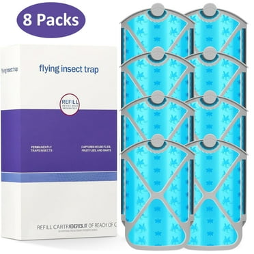 HYEASTR 8 Packs Flying Insect Trap Refill Cartridges for Indoor House Home Compatible with ZEVOPlug-in Light ZEVOM364 and Max, Fit Replacement Refills