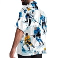 thumbnail image 3 of Ice Hockey Men's Short Sleeve Button Down Casual Beach Printed Shirts, 3 of 6