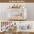 thumbnail image 4 of POAO 43"Dog Crate Furniture Foldable, No Assembly Dog Kennel Indoor for Large Dogs (60-80 lbs), Dog Cage with Adjustable Bowls &Name Tag,End Table, 4 of 7