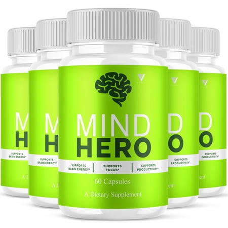 (5 Pack) Mind Hero Brain and Memory Supplement MindHero Advanced Memory Support and Daily Focus (300 Capsules)