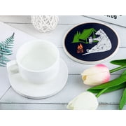 CALCA 144 Pack Sublimation Blank Ceramic Tiles Coasters for Drinks Absorbent with Cork Backing Pads Heat Transfer Cup Coasters for Home Decor 4.25In
