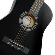 Ashthorpe 38-Inch Beginner Acoustic Guitar - Black, Complete Starter Kit with Gig Bag, Extra Strings, Strap, and Lessons