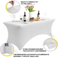 thumbnail image 6 of Galenzoov 2 pack 6FT Rectangular Fitted Tablecloth – Stretchable Spandex Table Cover Machine Washable, Ideal for Wedding, Dinner, Gatherings & Festivals, White, 6 of 8