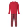 thumbnail image 5 of RUINIXCW Christmas Family Pajamas Matching Set Long Sleeve Top with Pants Plaid Sleepwear Loungewear, 5 of 6