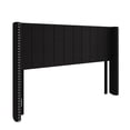 thumbnail image 5 of Home Design Ipswich King Upholstered Wingback Headboard with Nailhead Trim, Modern Vertical Channel Tufting, Black, Easy Assembly, 5 of 9