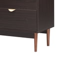 thumbnail image 6 of EUROCO 63" Longer Free Standing Buffet Cabinet , Sideboard Cabinet with 2 Natural Rattan Console Doors,3 Drawers ,Metal Handles and Pine Legs Living Room Study Entrance Corridors ,Brown, 6 of 8