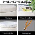 thumbnail image 3 of Taburete Storage Ottoman Cpintltr, de terciopelo, redondo, color crema, 3 of 6
