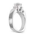 thumbnail image 6 of Solid 14K White Gold Solitaire Diamond Side-Stones with CZ Cubic Zirconia Peg Set Center Stone Engagement Ring Size 7, 6 of 8