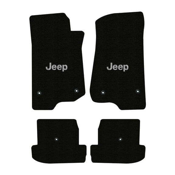 Lloyd Mats LogoMat Custom-Fit 4PC Carpet Floor Mats for 2018-2025 Jeep Wrangler JL 2-Door, Black