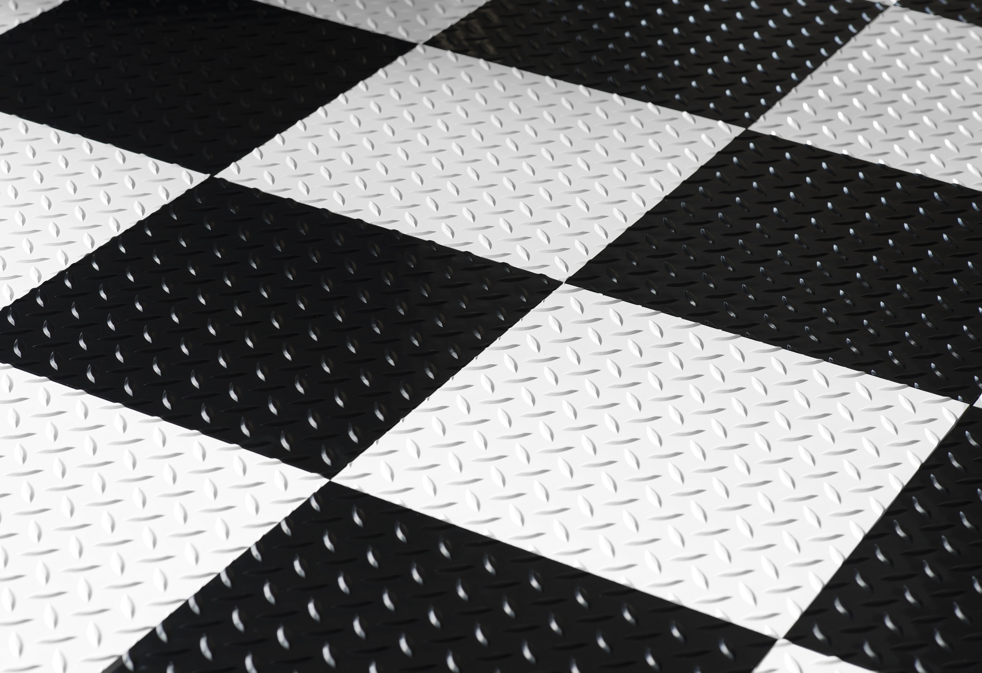 G-Floor 12" x 12" Diamond Tread RaceDay Peel and Stick Tile - Midnight Black 20-Pack