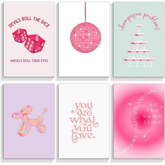 Preppy Posters for Room Aesthetic, 8x10in Folklore Taylor Affirmations Poster Canvas Wall Art, Singer Champagne Problems Prints, Girl Bedroom Dorm Wall Collage Unframed