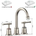 thumbnail image 7 of Tzou 8-inch Bathroom faucets for Sink 3 Holes, 2 Packs, Brushed Nickel, 7 of 7