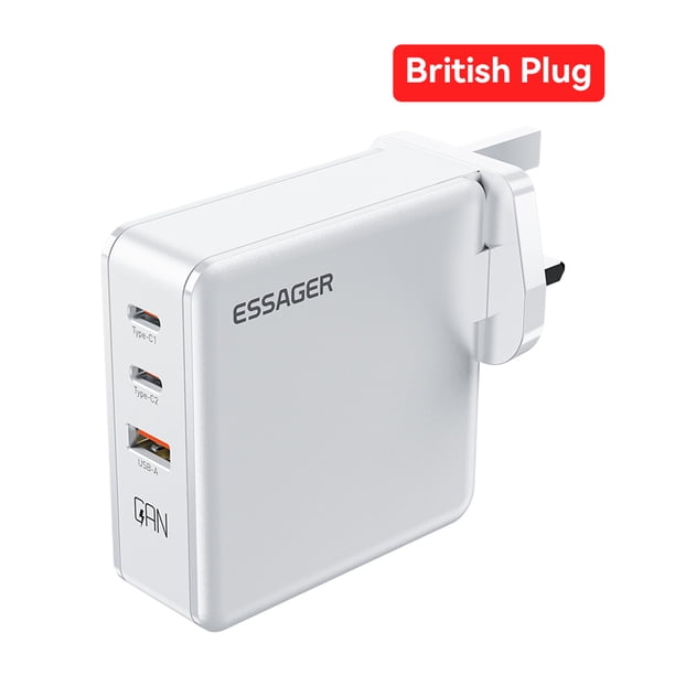 Cargador rápido PD de 140 W GaN para teléfonos móviles iPhone Huawei (enchufe blanco del Reino Unido) Ndcxsfigh Para estrenar
