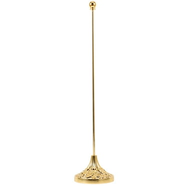 Golden Flag Stand with Y-shaped Base for Decor Made of Iron Small Table Size