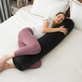 thumbnail image 5 of Bolster Pillow for Bed, Long Round Body Pillow for Adults with Removable Velvet Cover, Decorative Tube Roll Cylinder Pillow,, 5 of 10
