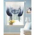 thumbnail image 2 of Navy Blue Forest Tie Up Curtains for Window, Thermal Insulated Balloon Shade Adjustable Rod Pocket Curtains Valance Panels for Kitchen Bathroom Cafe 42 x 63 Ombre Tree Abstract Art, 2 of 6