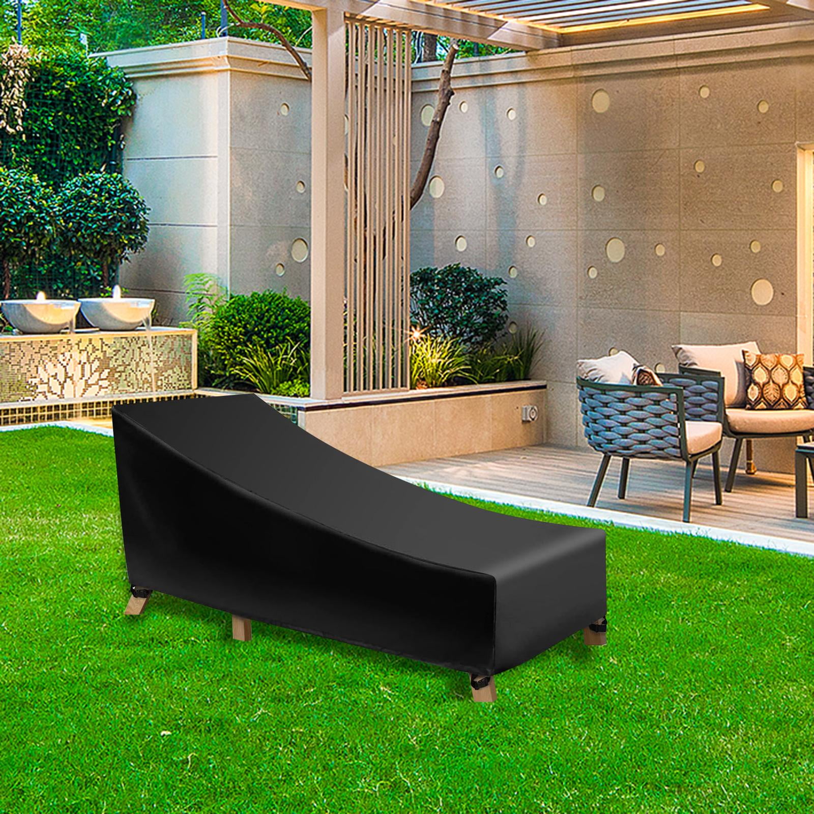 Patio Chaise Chairs Cover Beach Chair Cover Waterproof Outdoor Dustproof Pool Lounger Chair Covers Patio Sofa Furniture Covers 210D and Large