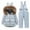 Light Blue, variant on Winter Toddler Boys and Girls Warm Jackets Thickened Down Jacket Strap Pants Two-piece Suit
