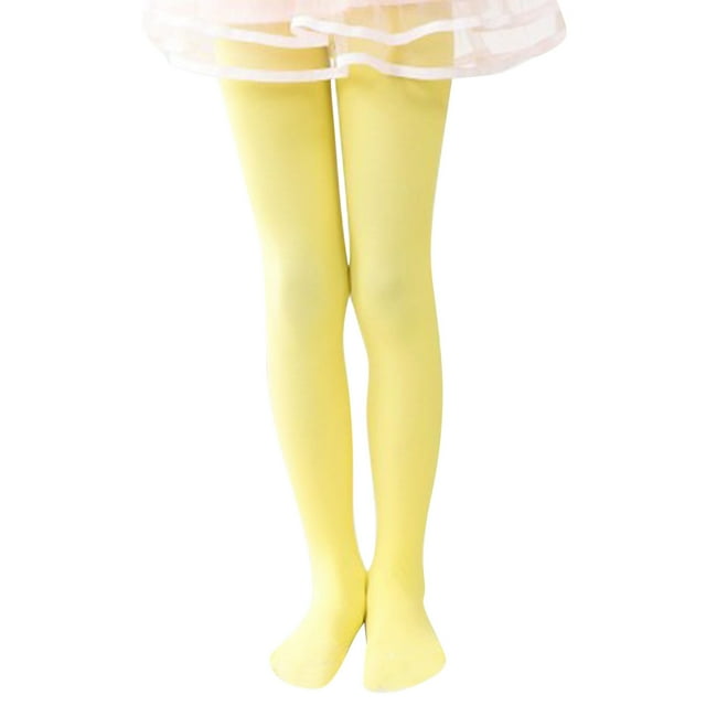 MIASHUI Collants de Danse Ballet pour Filles Leggings Extensibles Sans Coutures Pantalons Coupe Confortable, Jaune, 2-4 Ans