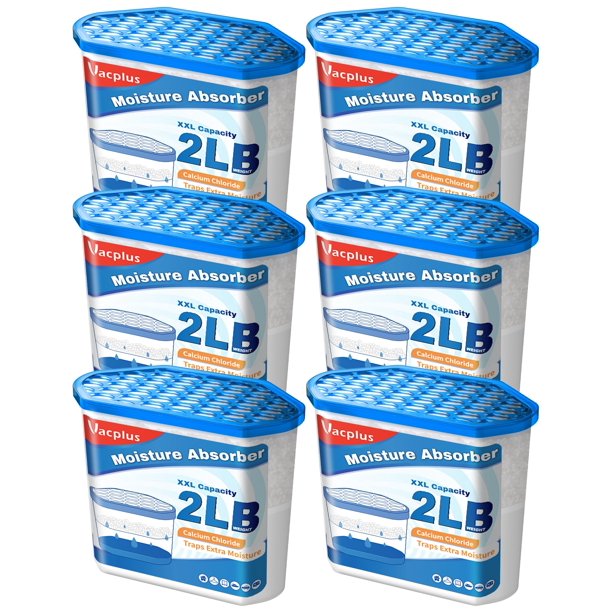 Deshumidificador Humedad Absorber Vacplus de 2200 ml, paquete de 6 unidades, sin perfume