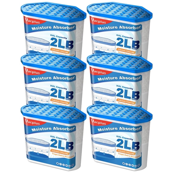 Deshumidificador Humedad Absorber Vacplus de 2200 ml, paquete de 6 unidades, sin perfume