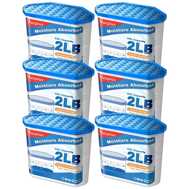 Deshumidificador Humedad Absorber Vacplus de 2200 ml, paquete de 6 unidades, sin perfume