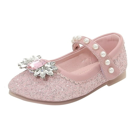 

kpoplk Toddler Sneakers Girls Girl Shoes Small Leather Shoes Single Shoes Children Dance Shoes Girls Toddler Walking Shoes(Pink)