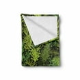 thumbnail image 2 of Sage Soft Flannel Fleece Blanket, Evergreen Christmas Tree Coniferous Fir Pine Leaves Retro Seasonal Forest, Cozy Plush for Indoor and Outdoor Use, 60" x 80", Olive Green Pale Green, by Ambesonne, 2 of 6
