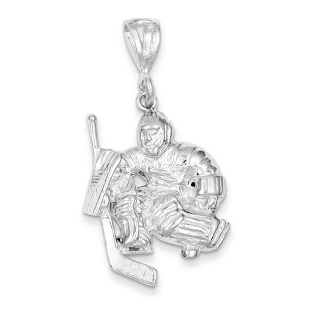 - Sterling Silver Hockey Goalie Charm Sports Jewelry