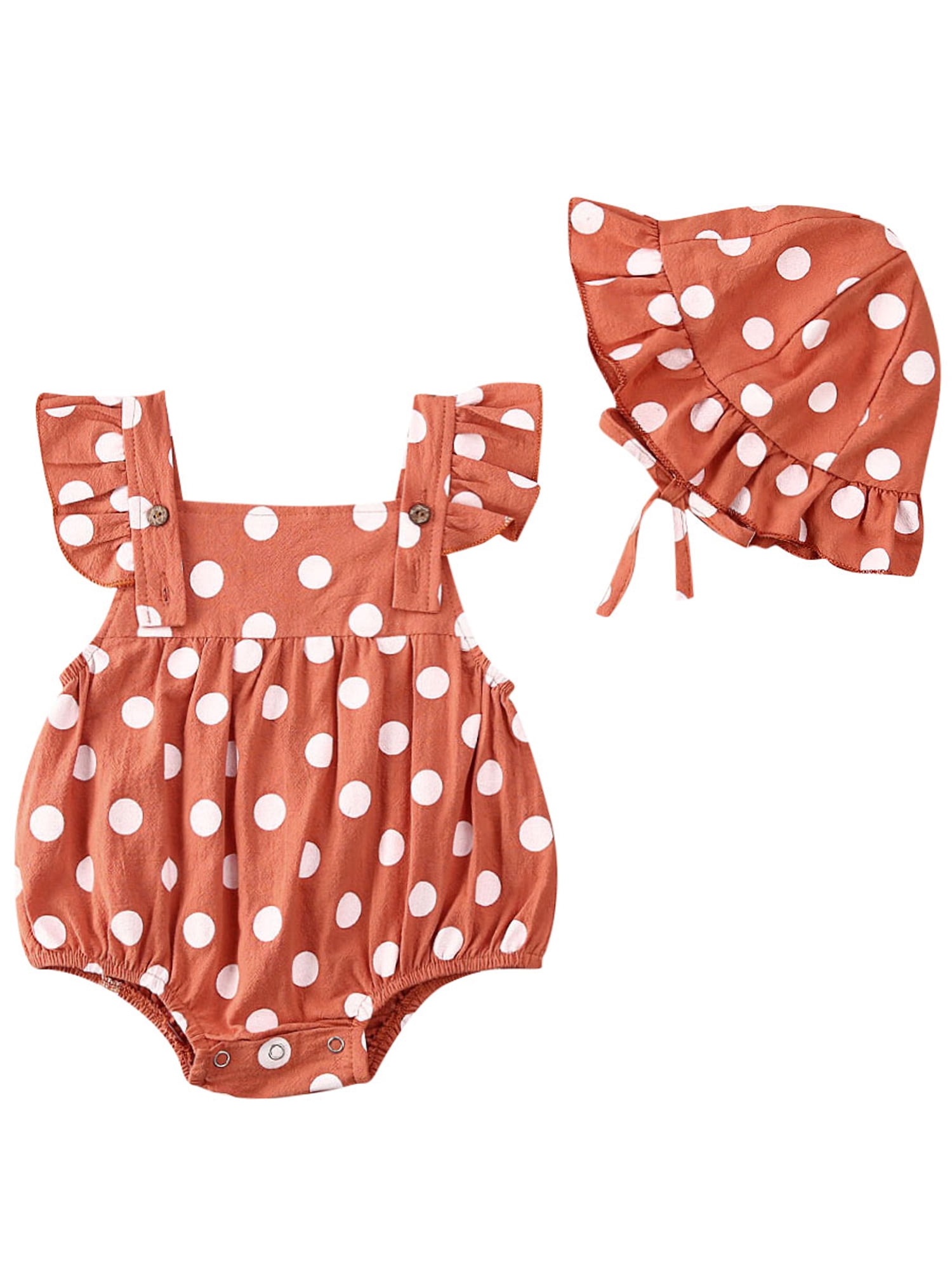 Newborn Baby Girl Clothes Red Dot Ruffle Backless Romper Cute Jumpsuit Bodysuit Outfit Onesies