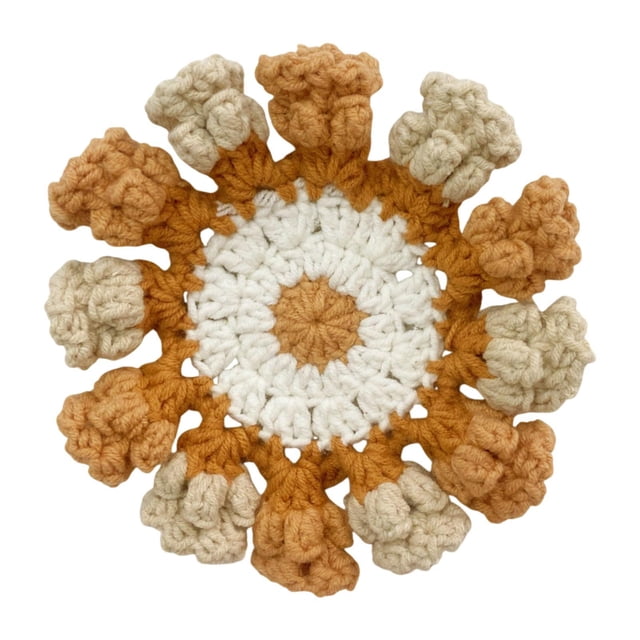 Crochet Coaster, Lily of the Valley Coaster, linda mesa de café Cup Mat Table de café Protector para comedor Café Decoración del hogar Beige marrón