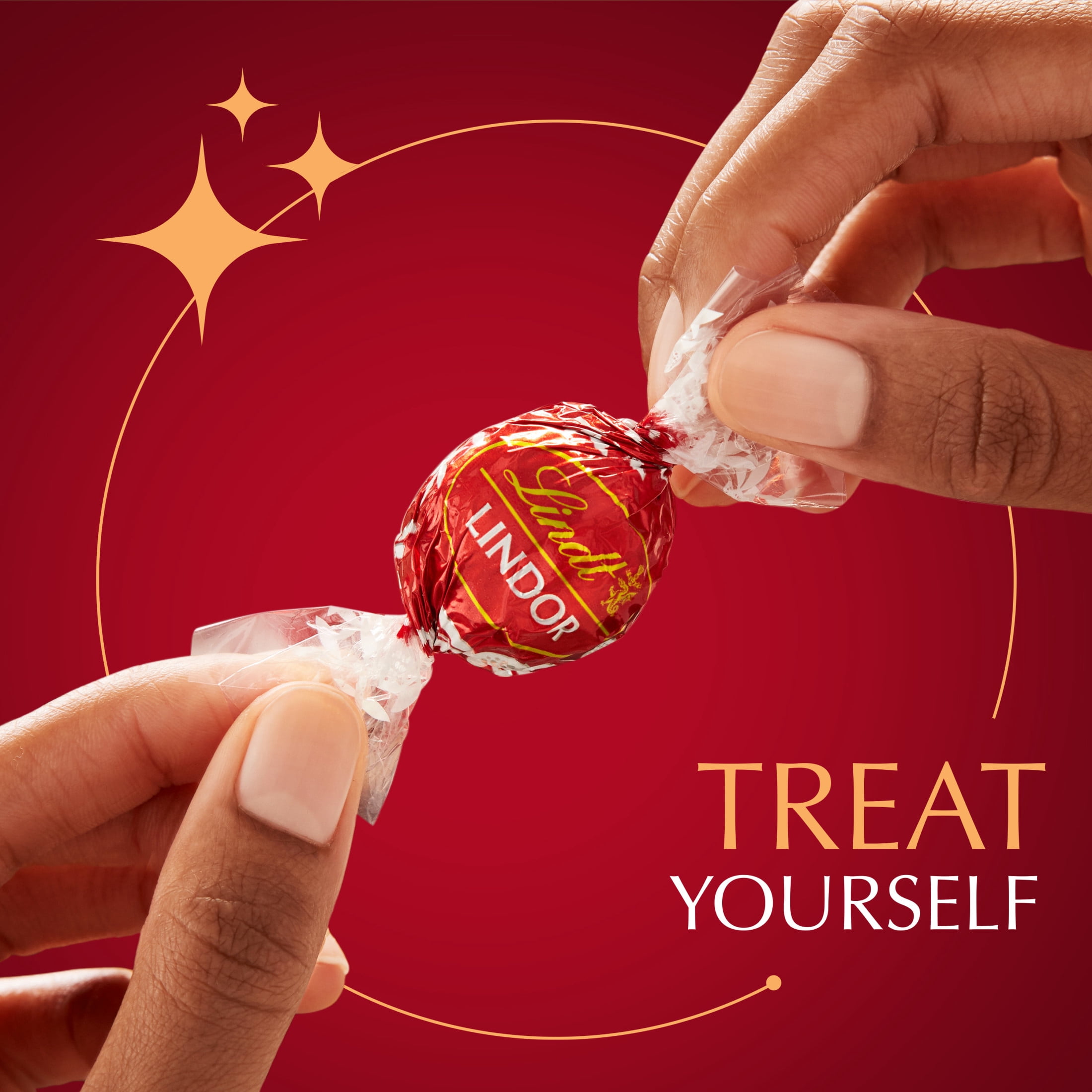Lindt LINDOR Milk Chocolate Candy Truffles Favor Gift Box, 2.1 oz.