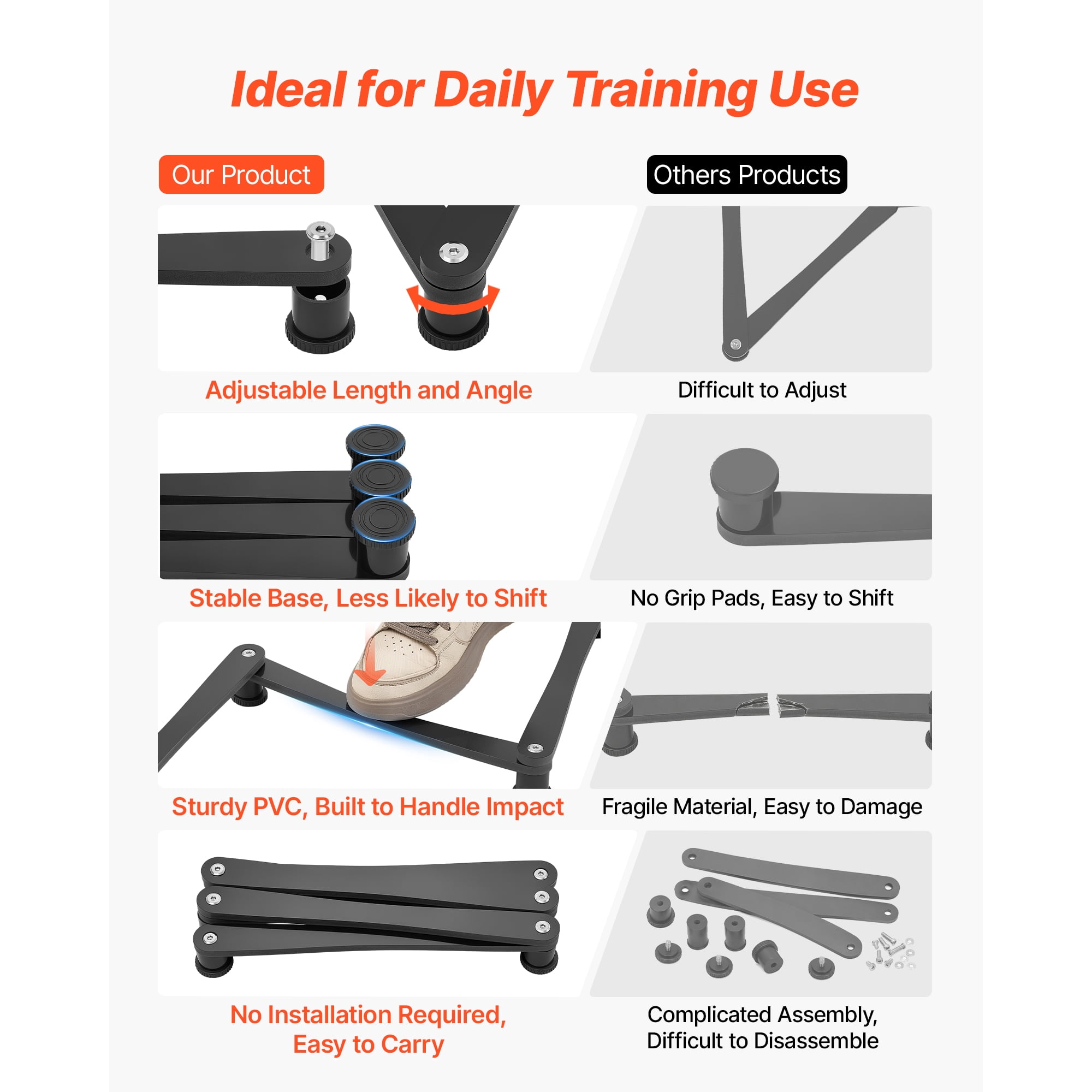KFFKFF Adjustable 5-Section Hockey Stick Handling Trainer, Portable On/Off Ice Tool for Puck Control, Reaction Time, and Hand-Eye Coordination